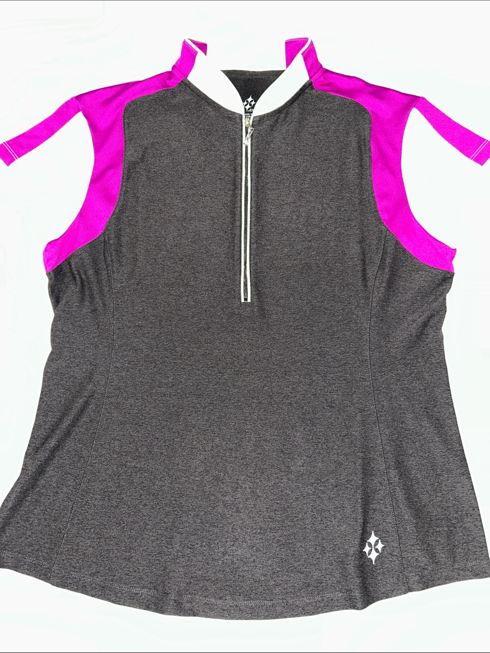 Jofit Charcoal Gray and Hot Pink slimming lightweight sporty shirt